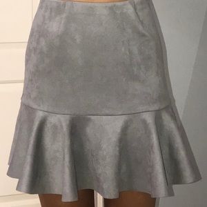 aqua suede peplum skirt